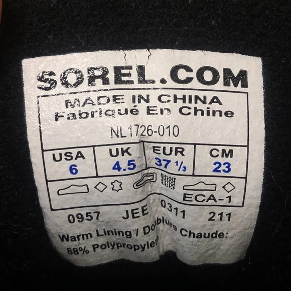 Sorel Cheyanne Black Leather Lace-up Waterproof Duck Boot Size 6.5 - Picture 10 of 12